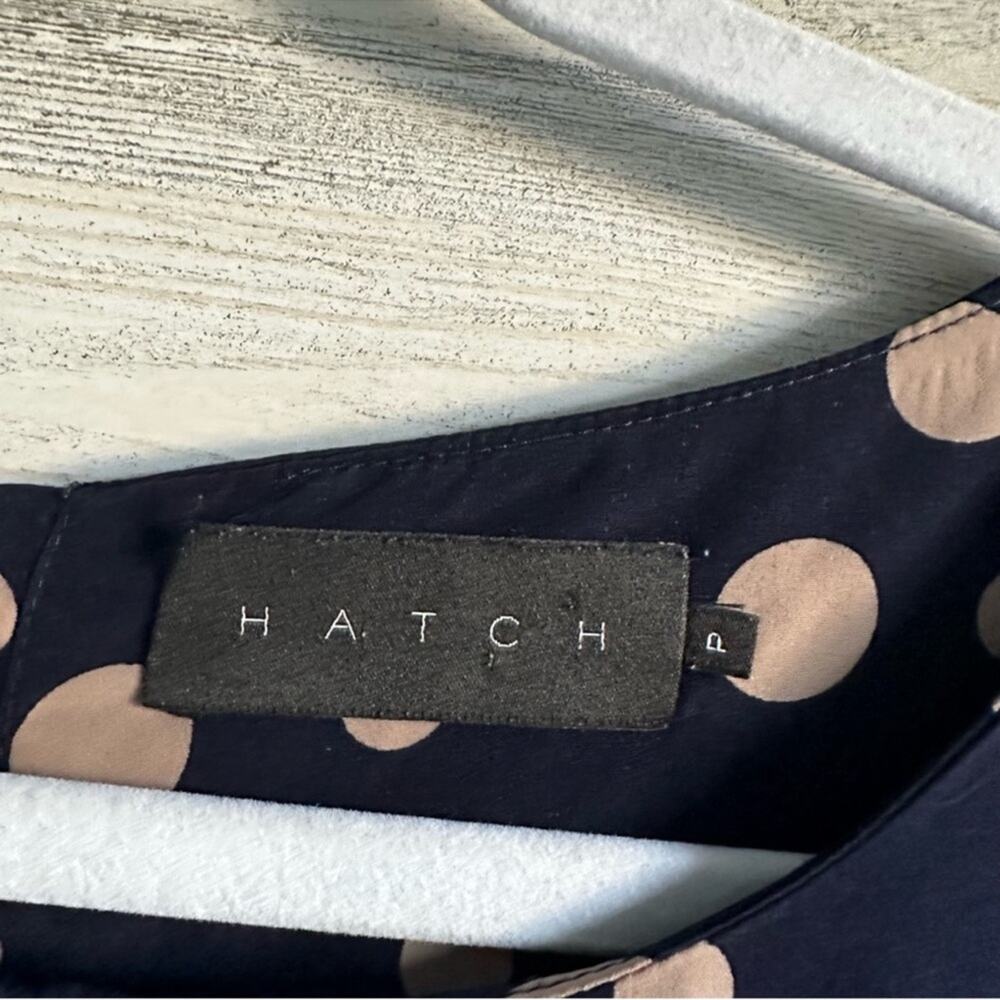 HATCH Navy Blue Polka Dot Maternity Short Sleeve Blouse Button Back Small - Picture 8 of 12
